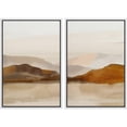 thumbnail image 1 of IDEA4WALL Framed Canvas Print Wall Art Set Brown Mountain Range Ocean Lake Nature Wilderness Modern Art Decorative Geometric Minimal Artwork for Living Room, Bedroom, Office -, 1 of 5