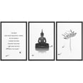 thumbnail image 1 of IDEA4WALL Framed Canvas Print Wall Art Set Buddha Lotus Motivational Saying Typography Nature Cultural Modern Art Contemporary Decorative for Living Room, Bedroom, Office - 16"x24"x3 Black, 1 of 5