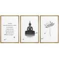 thumbnail image 1 of IDEA4WALL Framed Canvas Print Wall Art Set Buddha Lotus Motivational Saying Typography Nature Cultural Modern Art Contemporary Decorative for Living Room, Bedroom, Office - 16"x24"x3 Natural, 1 of 5