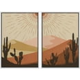 thumbnail image 1 of IDEA4WALL Framed Canvas Print Wall Art Set Cactus & Southwest Desert Landscape Art Geometric Minimal Modern Art Farmhouse/Country Wall Decor for Living Room, Bedroom, Office - 24"x36"x2 White, 1 of 5