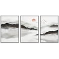 thumbnail image 1 of IDEA4WALL Framed Canvas Print Wall Art Set Dark Duotone Pastel Misty Mountain Nature Wilderness Modern Art Decorative Landscape Rustic for Living Room, Bedroom, Office - 16"x24"x3 White, 1 of 5