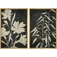 IDEA4WALL Framed Canvas Print Wall Art Set Elegant Botanical Beige