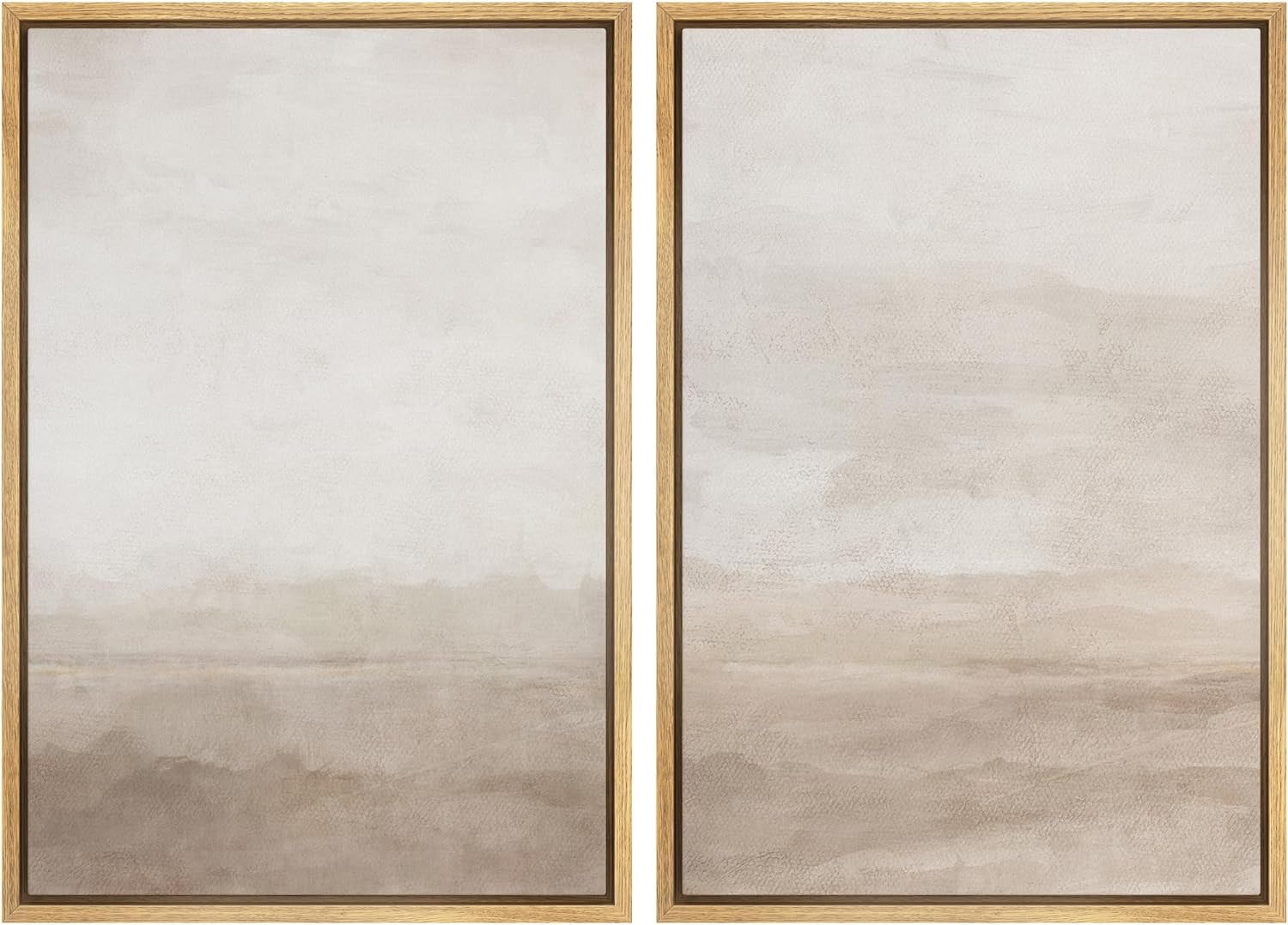 IDEA4WALL Framed Canvas Print Wall Art Set Gentle Hills and Soft Grey ...