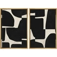 thumbnail image 1 of IDEA4WALL Framed Canvas Print Wall Art Set Geometric Color Blocks Illustration Duotone Irregular Pattern Modern Digital Art Wall Decor Minimal Contemporary for Home Decor - Natural 24"x36"x2, 1 of 5