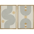 thumbnail image 1 of IDEA4WALL Framed Canvas Print Wall Art Set Geometric Mid-Century Yellow Black Spirals Nature Illustrations Modern Art Decorative for Living Room, Bedroom, Office - 16"x24"x2 Natural, 1 of 5