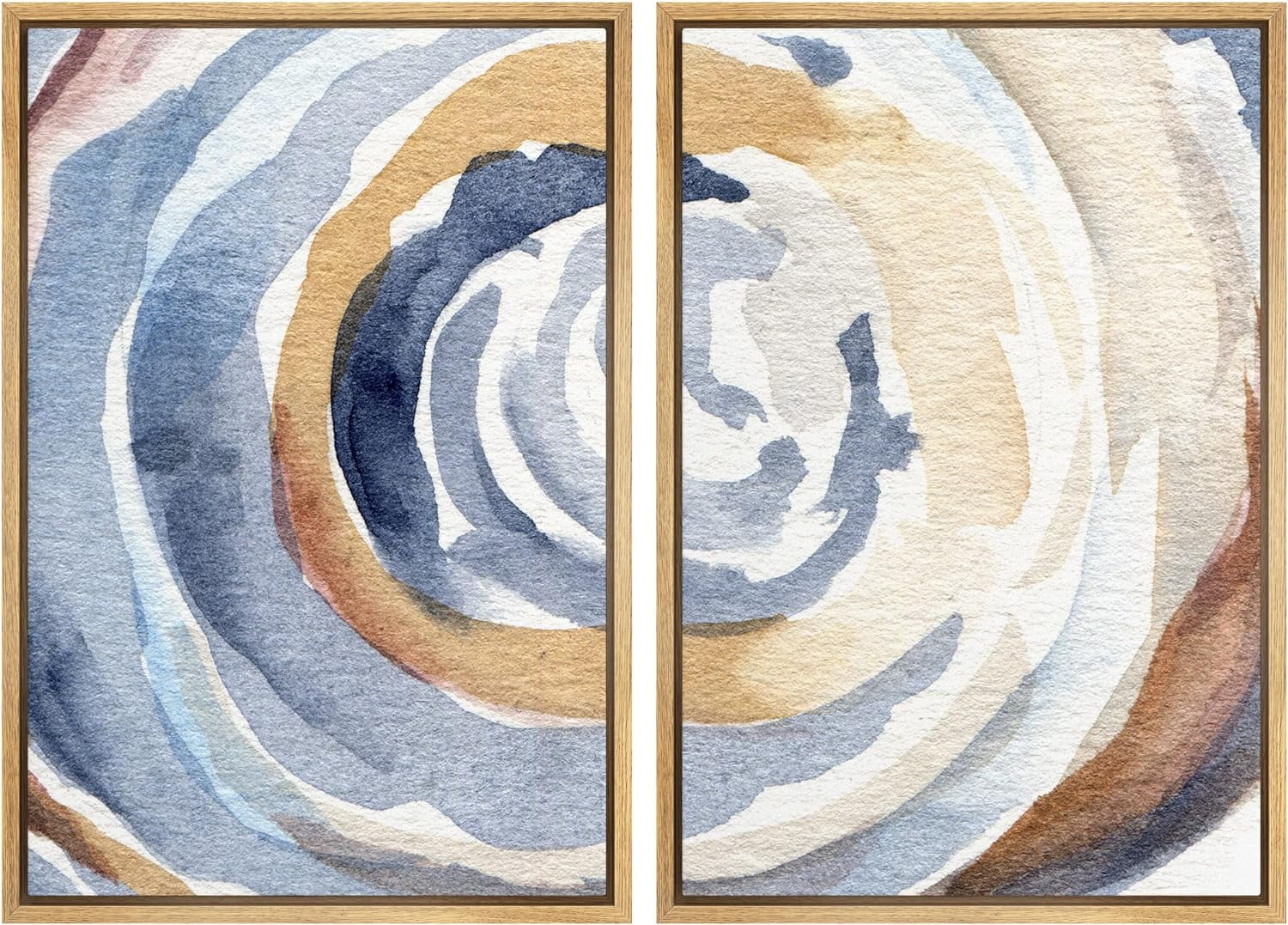 IDEA4WALL Framed Canvas Print Wall Art Set Geometric Pastel Water ...