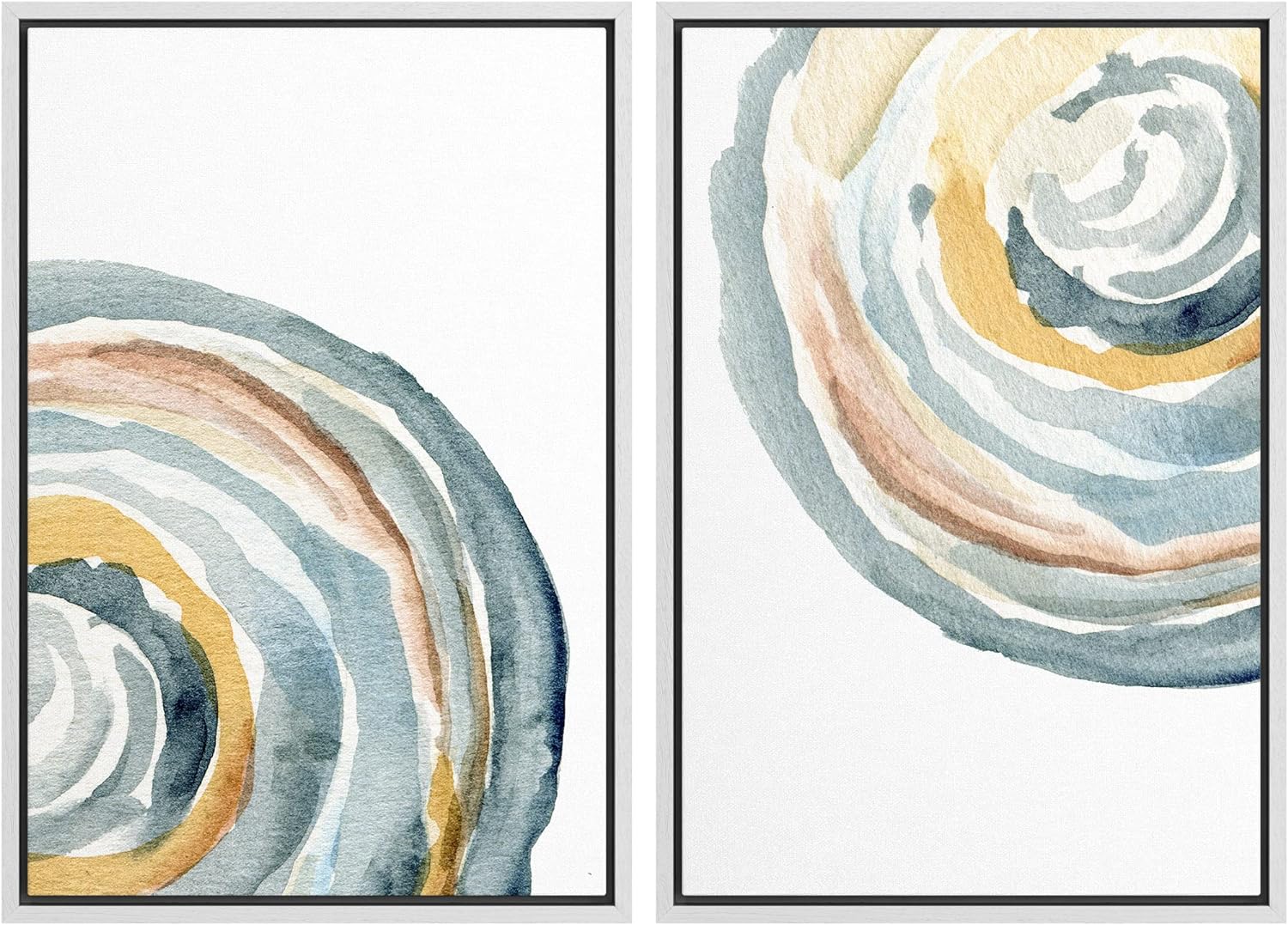 IDEA4WALL Framed Canvas Print Wall Art Set Geometric Pastel Water ...