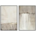 thumbnail image 1 of IDEA4WALL Framed Canvas Print Wall Art Set Grunge Duotone Tan Abstract Illustration Digital Art Wall Decor Bohemian Retro Artwork Contemporary for Living Room, Bedroom, Office - White 16"x24"x2, 1 of 5
