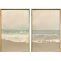 IDEA4WALL Framed Canvas Print Wall Art Set Intertwined Black Lines Digital Art Duotone Abstract Brush Strokes Pop Art Modern Wall Decor Minimal Cool Artwork for Home Decor - Natural 24"x36"x2