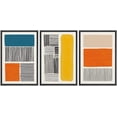 thumbnail image 1 of IDEA4WALL Framed Canvas Print Wall Art Set Mid-Century Bright Color Block Collage Abstract Shapes Minimalism Bohemian Decorative for Living Room, Bedroom, Office - 24"x36"x3 Black, 1 of 5