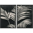 thumbnail image 1 of IDEA4WALL Framed Canvas Print Wall Art Set Mid-Century Geometric Palm Leaf Plants Fine Art Decorative Bohemian Minimalist Chic Artwork for Living Room, Bedroom, Office - Black 24"x36"x2, 1 of 5