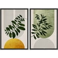 thumbnail image 1 of IDEA4WALL Framed Canvas Print Wall Art Set Mid-Century Geometric Plant Leaf Nature Wilderness Illustrations Modern Art Rustic Decorative for Living Room, Bedroom, OfficeL - 16"x24"x2 Black, 1 of 5