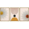 thumbnail image 1 of IDEA4WALL Framed Canvas Print Wall Art Set Mid-Century Geometric Solar Sun Space Planets Abstract Shapes Minimalism Boho Decorative for Living Room, Bedroom, Office - 24"x36"x3 Natural, 1 of 5