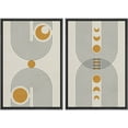 thumbnail image 1 of IDEA4WALL Framed Canvas Print Wall Art Set Mid-Century Modern Crescent Moon Collage Nature Illustrations Modern Art Rustic Decorative for Living Room, Bedroom, Office - 16"x24"x2 Black, 1 of 5