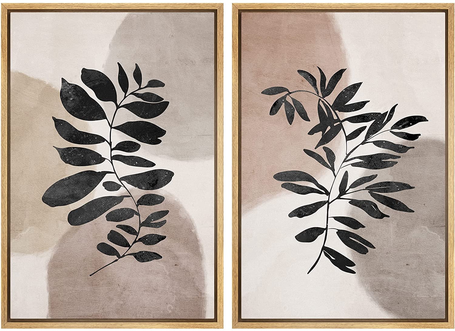 IDEA4WALL Framed Canvas Print Wall Art Set Mid-Century Pastel ...