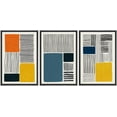 thumbnail image 1 of IDEA4WALL Framed Canvas Print Wall Art Set Mid-Century Vibrant Color Block Polygons Abstract Shapes Minimalism Bohemian Decorative for Living Room, Bedroom, Office - 24"x36"x3 Black, 1 of 5