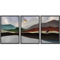 thumbnail image 1 of IDEA4WALL Framed Canvas Print Wall Art Set Multicolor Pastel Mountain Range Waves Nature Wilderness Modern Art Decorative Landscape Rustic for Living Room, Bedroom, Office - 24"x36"x3 Black, 1 of 5