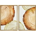 thumbnail image 1 of IDEA4WALL Framed Canvas Print Wall Art Set Orange Pastel Forest Tree Wood Rings Abstract Art Country Decorative Graphic Colorful Nature Artwork for Living Room, Bedroom, Office - Natural 16"x24"x2, 1 of 5