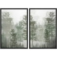 thumbnail image 1 of IDEA4WALL Framed Canvas Print Wall Art Set Pastel Misty Fog Forest Tree Nature Wilderness Modern Art Decorative Geometric Minimal Artwork for Living Room, Bedroom, Office -, 1 of 5