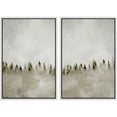 thumbnail image 1 of IDEA4WALL Framed Canvas Print Wall Art Set Pastel Misty Pines Serene Forest Landscape Digital Art Abstract Nature Retro Art Modern Wall Decor Minimal Zen Artwork for Home Decor - White 24"x36"x2, 1 of 5