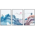 thumbnail image 1 of IDEA4WALL Framed Canvas Print Wall Art Set Pastel Watercolor Abstract Wave Forest Nature Wilderness Modern Art Decorative Landscape Rustic for Living Room, Bedroom, Office - 24"x36"x3 White, 1 of 5