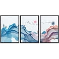 thumbnail image 1 of IDEA4WALL Framed Canvas Print Wall Art Set Pastel Watercolor Abstract Wave Forest Nature Wilderness Modern Art Decorative Landscape Rustic for Living Room, Bedroom, Office - 24"x36"x3 Black, 1 of 5