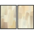 thumbnail image 1 of IDEA4WALL Framed Canvas Print Wall Art Set Tan Paint Stroke Collage Landscape Digital Art Decor Retro Pastel Abstract Artwork Contemporary for Living Room, Bedroom, Office - Black 16"x24"x2, 1 of 5