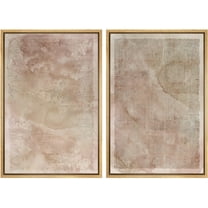 IDEA4WALL Framed Canvas Print Wall Art Set Tea Stains Geometric Paint Stroke Modern Art Abstract Wall Decoration Bohemian Minimal Artwork for Living Room, Bedroom, Office - 24"x36"x2 Natural