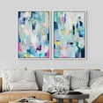 thumbnail image 1 of IDEA4WALL Framed Canvas Print Wall Art Set Vibrant Abstract Expressionist Dynamic Brushwork Illustrations Colorful Graffiti Pattern Modern Pop Art Wall Decor Minimal for Home Decor - White 24"x36"x2, 1 of 5