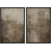 IDEA4WALL Framed Canvas Print Wall Art Set Vivid Abstract Coastal Landscape Digital Art Neutral Bold Blue & Yellow Wall Decorative Chic Zen Contemporary Artwork