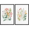 thumbnail image 1 of IDEA4WALL Framed Canvas Print Wall Art Set Watercolor Wildflower Botanical Modern Art Multicolor Floral Wall Decoration Bohemian Nature Artwork for Living Room, Bedroom, Office - 24"x36"x2 Black, 1 of 5