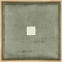 IDEA4WALL Framed Canvas Print Wall Art Square Maze Abstract Geometric Pattern Illustrations Modern Art Wall Decorative Artwork Relax/Calm Comtenporary for Rooms - 24"x24" NATURAL