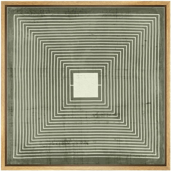 IDEA4WALL Framed Canvas Print Wall Art Square Maze Abstract Geometric Pattern Illustrations Modern Art Wall Decorative Artwork Relax/Calm Comtenporary for Rooms - 24"x24" NATURAL