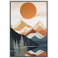 thumbnail image 1 of IDEA4WALL Framed Canvas Print Wall Art Sunrise Pine Tree Forest Mountain Range Landscape Nature Wilderness Illustrations Decorative Bohemian Watercolor Mid-Century For Home - 24"x36" White, 1 of 5