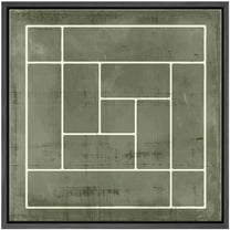 IDEA4WALL Framed Canvas Print Wall Art Variety Squares Abstract Grayscale Illustrations Modern Art Geometric Pattern Wall Decorative Relax/Calm Comtenporary for Rooms - 16"x16" BLACK