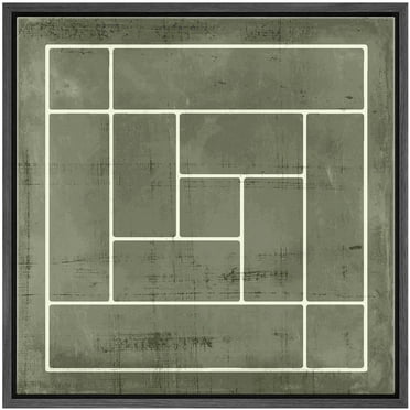 IDEA4WALL Framed Canvas Print Wall Art Variety Squares Abstract Grayscale Illustrations Modern Art Geometric Pattern Wall Decorative Relax/Calm Comtenporary for Rooms - 16"x16" BLACK