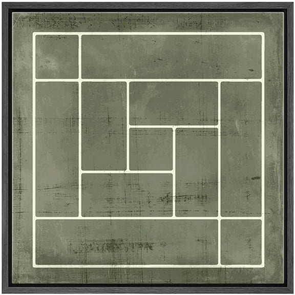 IDEA4WALL Framed Canvas Print Wall Art Variety Squares Abstract Grayscale Illustrations Modern Art Geometric Pattern Wall Decorative Relax/Calm Comtenporary for Rooms - 16"x16" BLACK