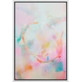 thumbnail image 1 of IDEA4WALL Framed Canvas Print Watercolor Blush Pink Teal Paint Abstract Geometric Wall Art Minimalism Decorative Colorful Mid-Century Illustration for Living Room, Bedroom - White 24"x36", 1 of 5