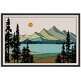 thumbnail image 1 of IDEA4WALL Framed Canvas Print Western Decor Full Sun Over Mountains Range & Lake Wall Art Nature Wilderness Landscape Traditional Artwork for Living Room, Bedroom, Office - Black 24"x36", 1 of 5