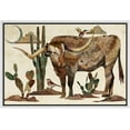 thumbnail image 1 of IDEA4WALL Framed Canvas Print Western Decor Longhorn Cow & Birds Portrait Wall Art Animals Wildlife Landscape Traditional Art Relax/Calm for Living Room, Bedroom, Office - White 24"x36", 1 of 5