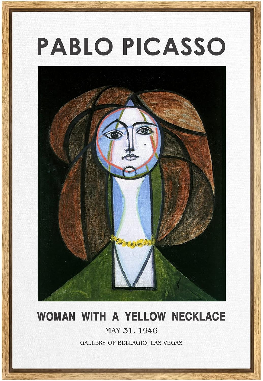 Natural 16"x24" Framed Canvas Print Woman with Yellow Necklace