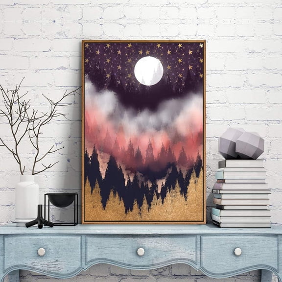 IDEA4WALL Framed Canvas Prints Wall Art Abstract Mountain Nature Scenery Landscape Artwork for Living Room Decoration, 16x24 inches