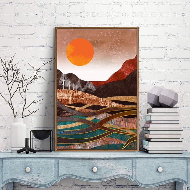 IDEA4WALL Framed Canvas Prints Wall Art Abstract Mountain Nature ...