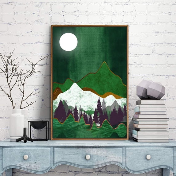 IDEA4WALL Framed Canvas Prints Wall Art Abstract Mountain Nature Scenery Landscape Artwork for Living Room Decoration, 16x24 inches