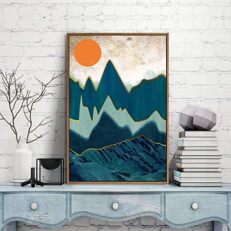 IDEA4WALL Framed Canvas Prints Wall Art Abstract Mountain IDEA4WALL Framed Canvas Prints Wall Art Abstract Mountain