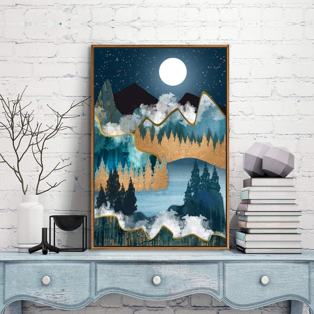 IDEA4WALL Framed Canvas Prints Wall Art Abstract Mountain Nature ...