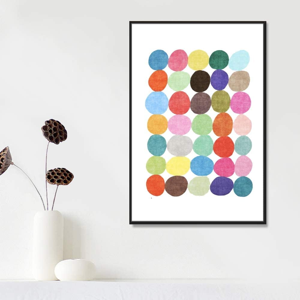 Vibrant Multicolor Abstract Canvas Print with Black Floater Frame