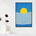 thumbnail image 1 of IDEA4WALL Framed Canvas Prints Wall Art Yellow Sun & Line Art on Blue Background for Living Room, Bedroom, Office Ready to Hang - 16x24 inches, 1 of 4