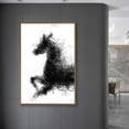 thumbnail image 1 of IDEA4WALL Framed Canvas Wall Art Abstract Black Horse Prints for Modern Home Decoration, 24"x36", 1 of 4