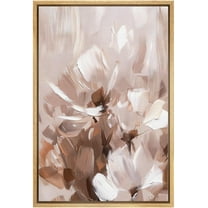IDEA4WALL Framed Canvas Wall Art Abstract Floral Soft Pastel Tones Illustrations Modern Art Pastel Flowers Print Bohemian Artwork Relax/Calm for Living Room, Bedroom, Office - Natural 24"x36"